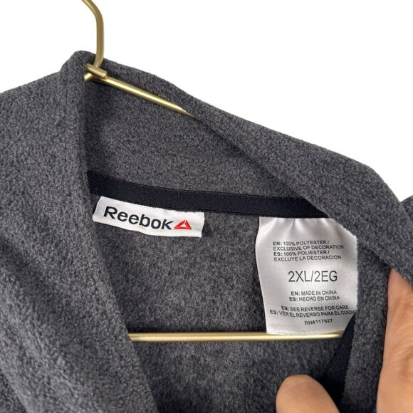 REEBOK Fleece 1/4 Zip Delta Canton Training Jacket GRAY 2XL 100 - Picture 6 of 12